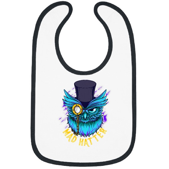 Owl Pet Mad Hatter Owl Cute Owl Lover Vintage Bibs