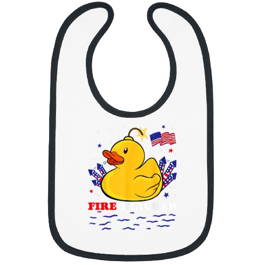 Duck Pet 4th July Patriotic Firecracker Rubber Duck Firequacker Bibs