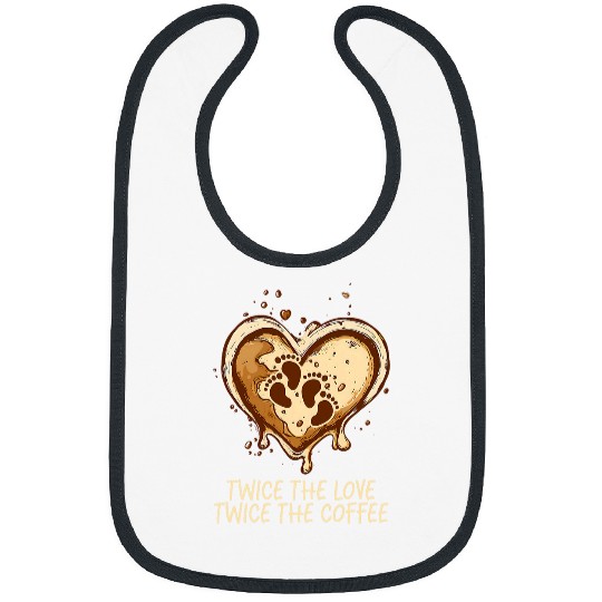 Coffee Fun Twice the Love Twice the Coffee Design Twin Mom Bibs