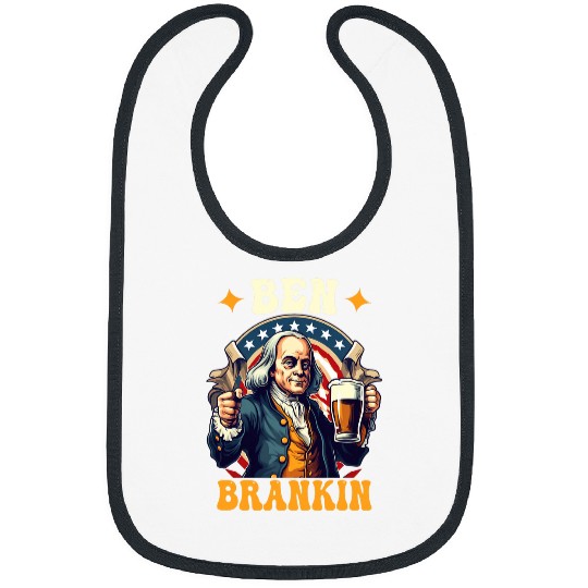 Funny 4th of July Ben Drankin Patriotic Bibs