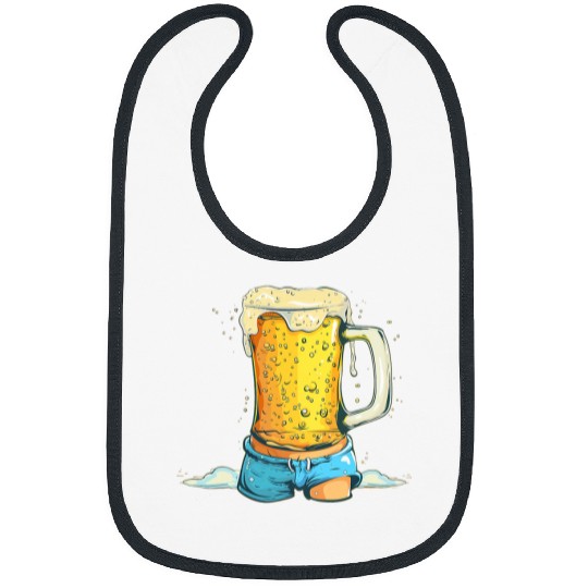 Beer Fun Beach Beer in Swim Trunks for funny Adults Bibs