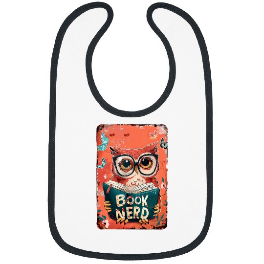 Book Fun vintages Book Nerd Owl Bookish Reading Teacher Bibs