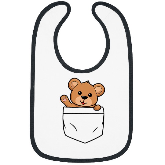 Bear Pet Cute Teddy Bear Waving in a Pocket Kids Pocket Teddy Bear Bibs