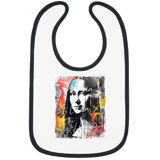 Abstract graffiti art Leonardo da Vinci art Mona Lisa Bibs