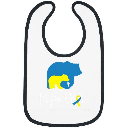 Bear Pet Mens Papa Bear Down Syndromes Awareness for Dad Bibs