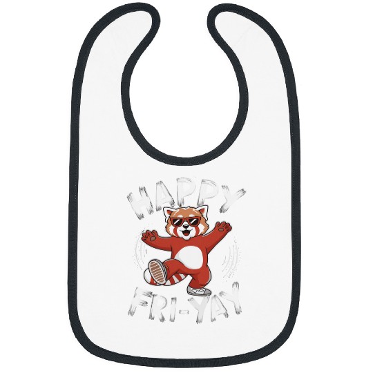 Panda Pet Happy FriYay Red Panda Fun Work Friday Women Men Red Panda Bibs