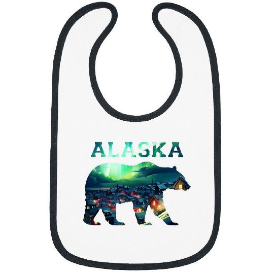 Alaskan Bear Northern Lights Aurora Borealis Nature Sky 4 Bibs