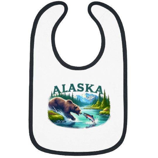 Bear Pet Alaska Grizzley Bear salmon river Denali National Park Bibs