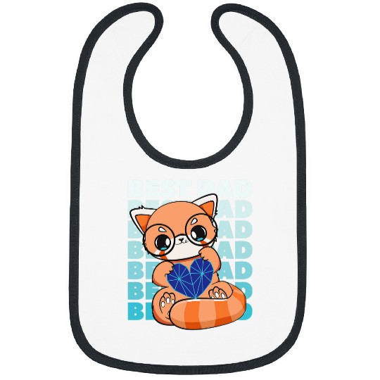 Panda Pet Fathers Day bests Red Panda Dad Parent Papa Bear Anniversary Bibs