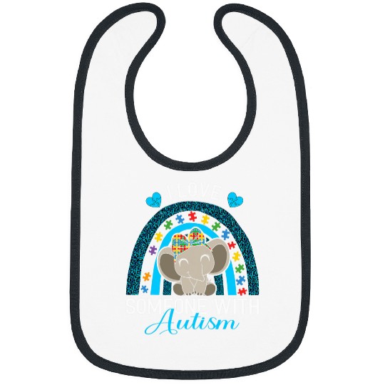 Elephant Pet I Love Someone With Autism Autism Awareness Elephant Bibs
