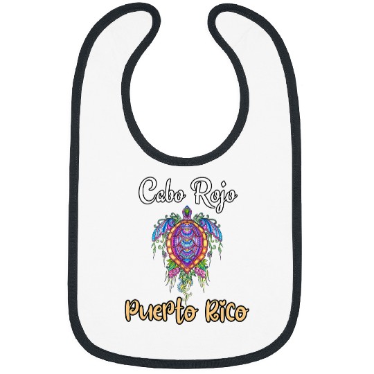 Turtle Pet Cabo Rojo Puerto Rico Floral Turtle Vacation Family Bibs