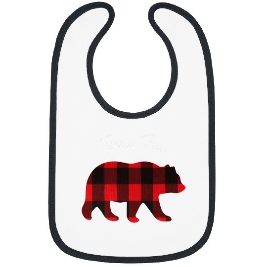 Bear Pet Funcle Bear Matching Family Christmas Red Plaid Pajama Bibs