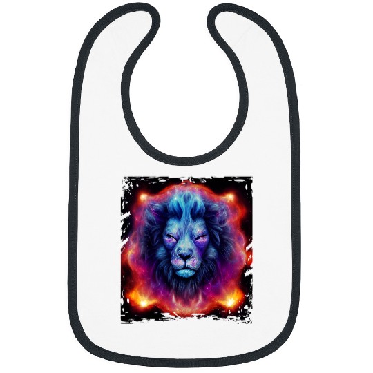 Lion Pet Jesus Celestial Lion God In Space Leo Zodiac Universe Galaxy Bibs