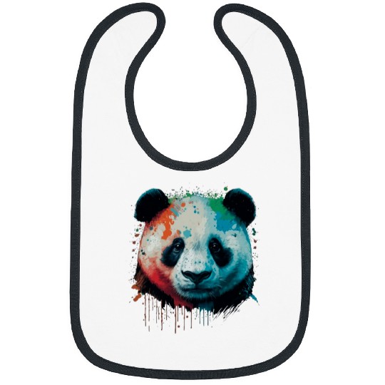 Panda Pet face for panda lovers Colorful Art panda Adoption Bibs