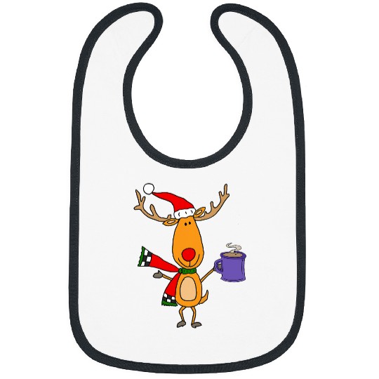 Coffee Fun SmileteesXMASa Funny Rudolph Reindeer with Coffee Christmas Bibs