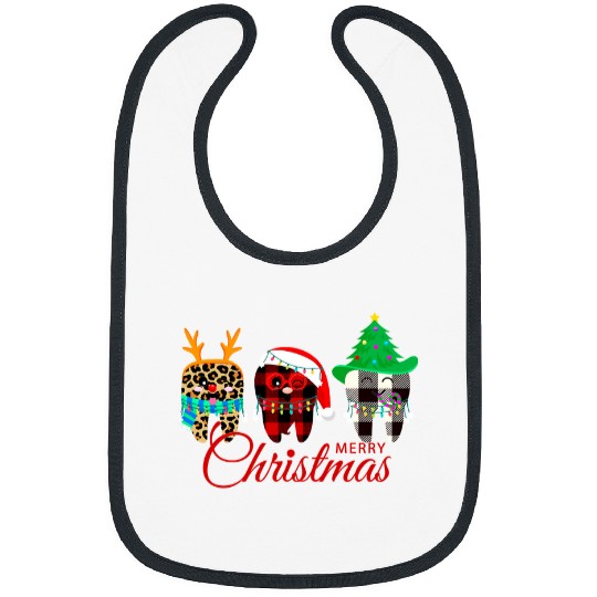 dentists Job Merry Christmas Dental buffalo plaids 227 Bibs