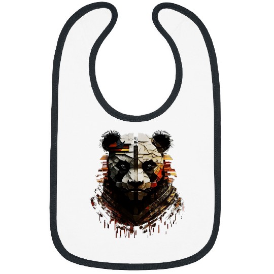 Panda Pet Fantasy Animal Print Art Animal Lover Panda Bibs