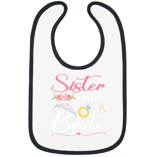 Wines Fun Flowers Wedding Ring Sister Of The Bride Groom Marriage Bibs