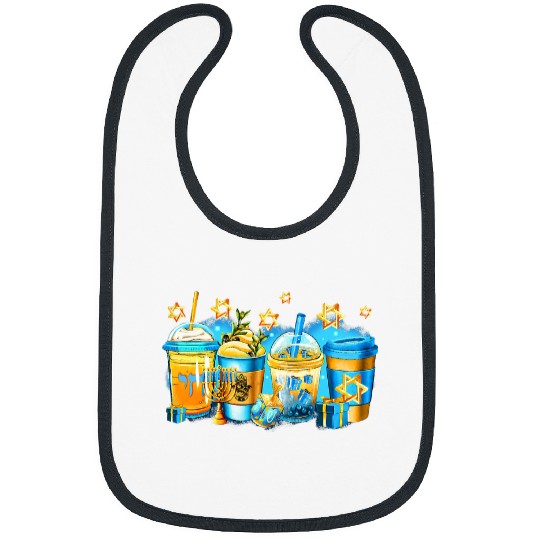 Coffee Fun CF Coffee Hanukkah Coffee Cups Jewish Latte Dreidel Menorah Bibs