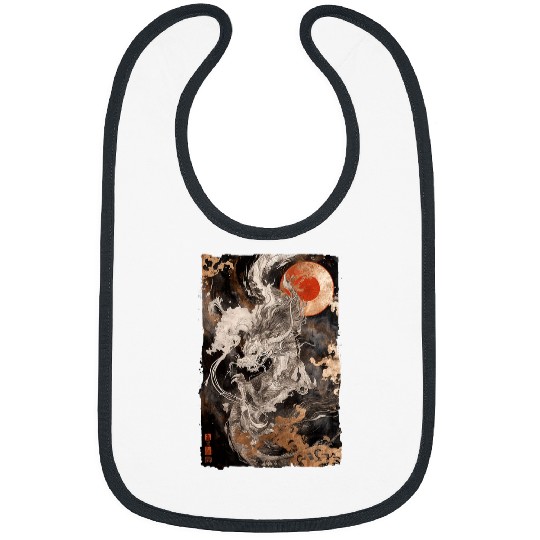 Dragon Pet Imperial Dragon Whisper Timeless Japanese Ink Art Bibs