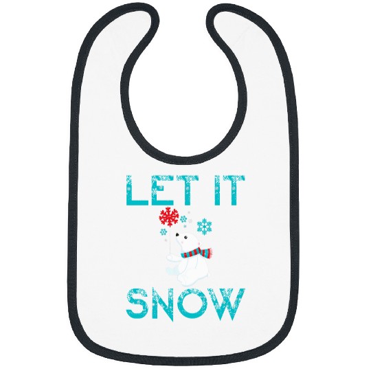 Bear Pet Let It Snow Bear Wildlife Cookies Holidays Winter Christmas Bibs