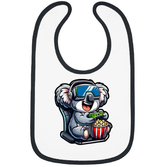 Koala Pet Gamer Koala Popcorn Gaming Chair Headphones Games Player 3 Bibs