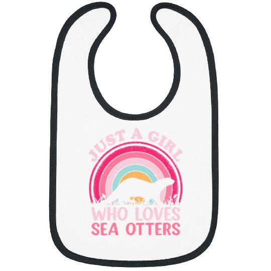 Otter Pet Otters vintages Retro Sea Otter Just A Girl Who Loves Sea Bibs