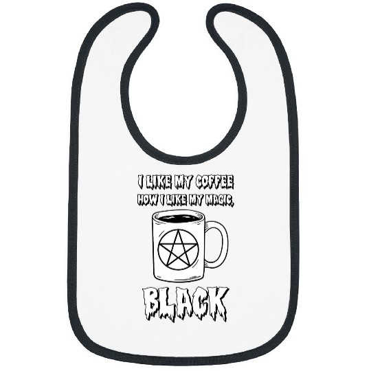 Coffee Fun Trendy Black Magic Coffee Pentacle Cup Bibs