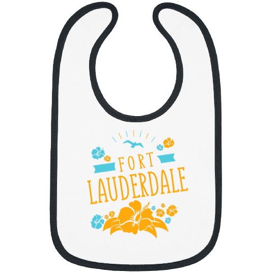 Fort Lauderdale Florida Summer Seagull Tropical Flower Bibs