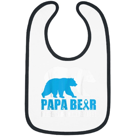 Bear Pet Trisomy 18 Awareness Papa Bear Light Blue Support Father Bibs