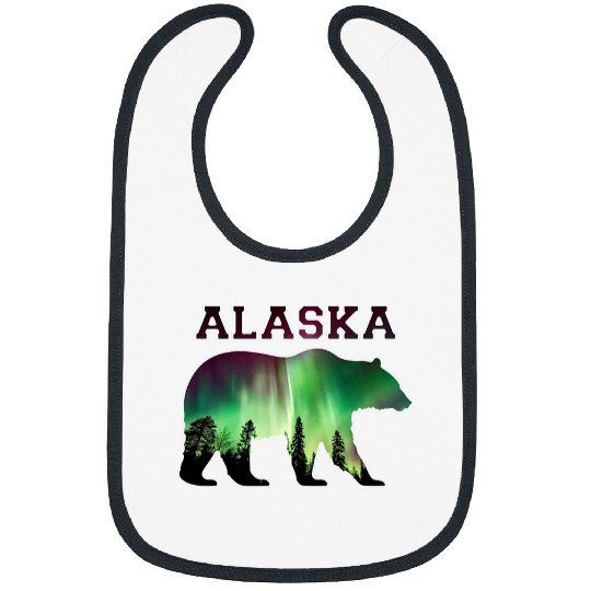 Alaskan Bear Northern Lights Aurora Borealis Nature Sky 5 Bibs