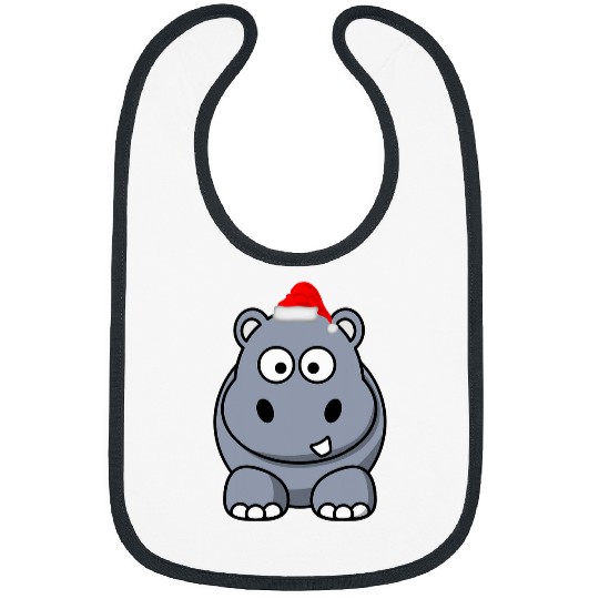 Hippo Pet Christmas Hippo xmass Hippopotamus Merry xmass Feliz Navidad Bibs