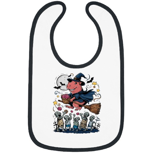 capybaras Pet Zombie Brain Chase capybaras Witch Halloween 3 Bibs