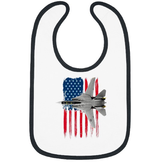 A Patriotic Navy F14 Tomcat and the American flag Bibs