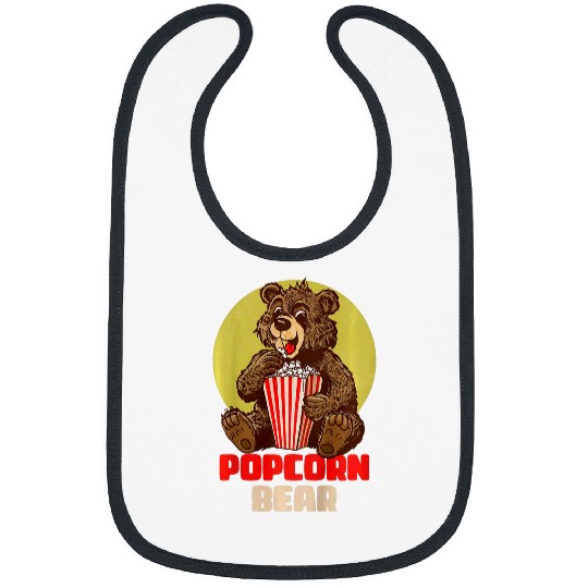 Bear Pet Kids Popcorn bear vintages Popcorn Lover Funny Gifts for kids Bibs