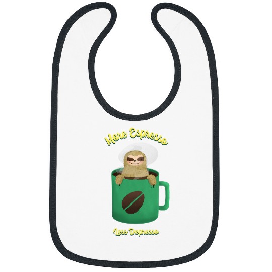 Coffee Fun More Espresso Less Depresso Funny Coffee Morning Bibs