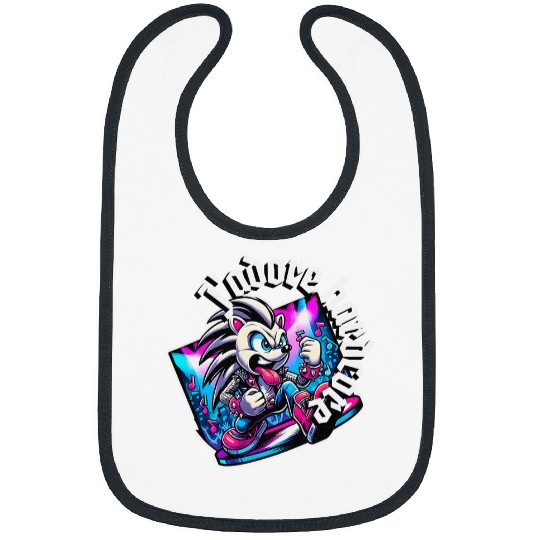 Hedgehog Pet J adore I Adore Hardcore Cute Hedgehog Hardcore Dancing Bibs