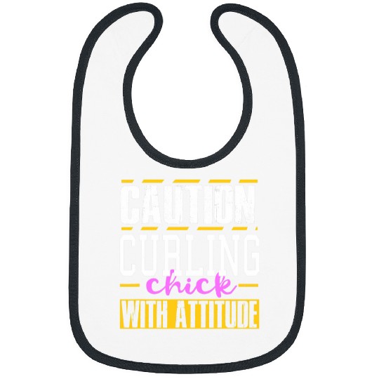 Funny Curling Chick With Attitude Women Bibs