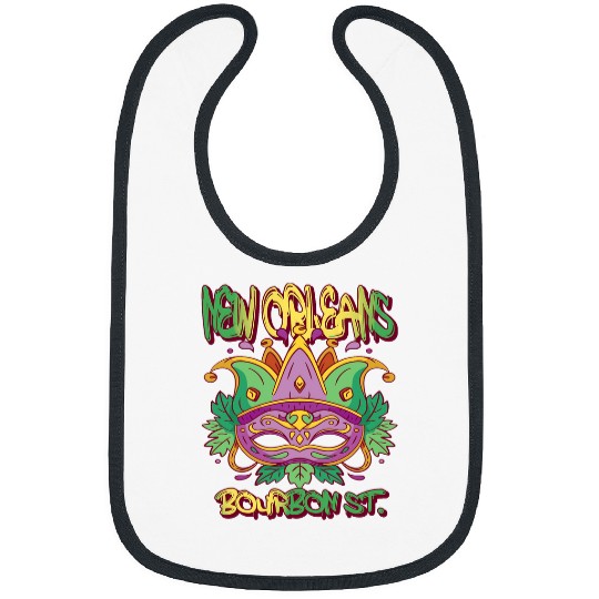French New Orleans Mardi Gras Bourbon Street Souvenir Bibs