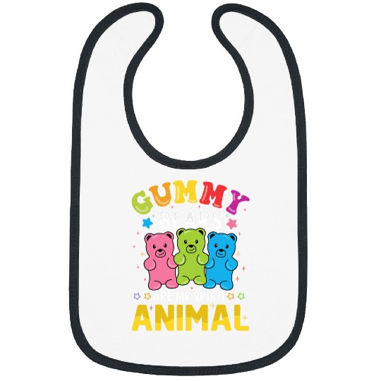 Bear Pet Spirit Animal Gummy Bear Funny Candy Lovers Girls Kid Bibs