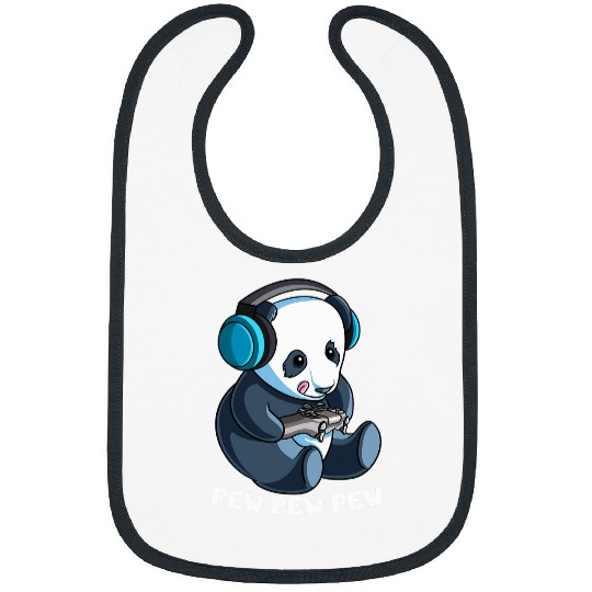 Panda Pet Pew Gamer Panda Pew Pew Gaming Lover 8 Bibs