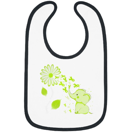 Elephant Pet Daisy Flower Lime Green Elephant Lymphoma Awareness Bibs