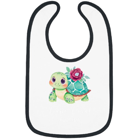 Turtle Pet Cape Coral Florida Turtle Vacation Beach Kids Women Bibs