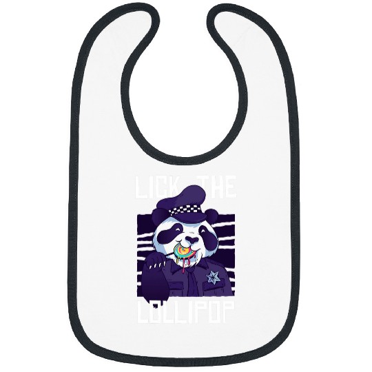 Police Job Lick The Lollipop Police Panda Candy Lollipop Sweets Bibs