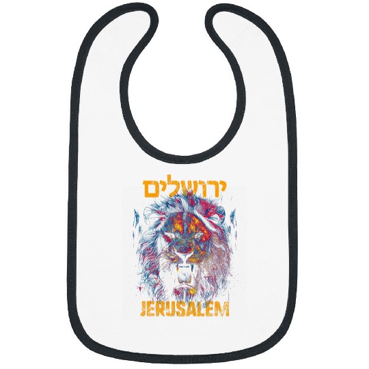 Lion Pet Jerusalem LION OF JUDAH I Love Israel Modern Hebrew Art Bibs