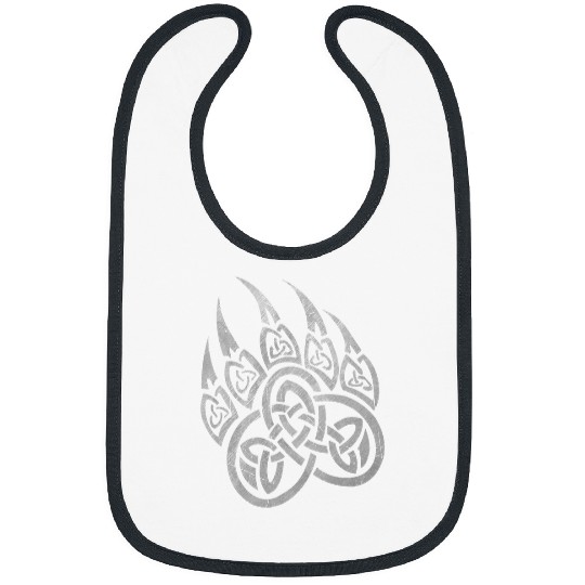 Bear Pet Viking Bear Paw Tribal Celtic Knot Pattern Vintage Bibs
