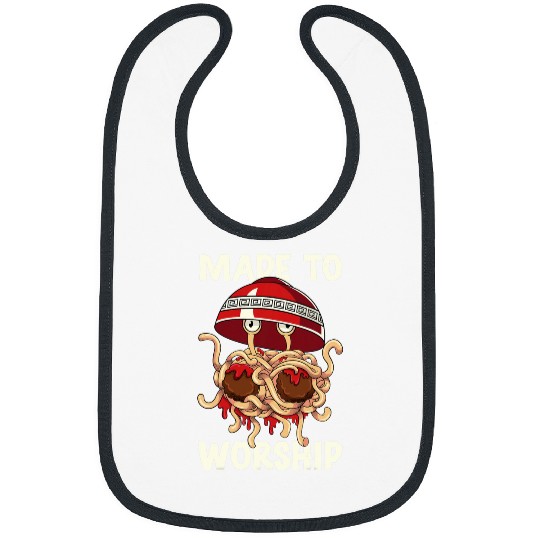 Flying Spaghetti Monster FSM Pastafarian Made To Worship Bibs
