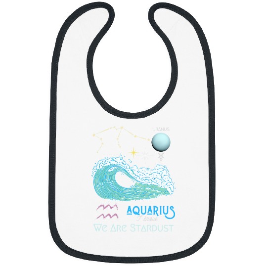 Aquarius StarConstellation ZodiacSign Uranus Distressed Bibs