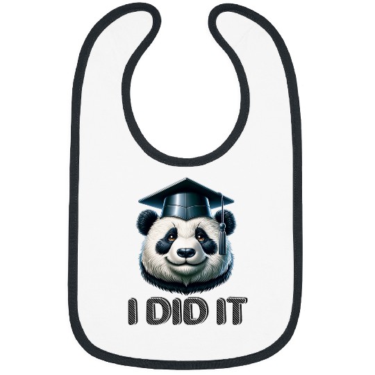 Panda Pet I Did It Panda wear Graduation Cap Diploma Graduated Bibs