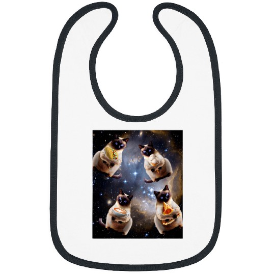 Coffee Fun Space Galaxy Cat Pizza Taco Coffee Ice Cream Cats Bibs